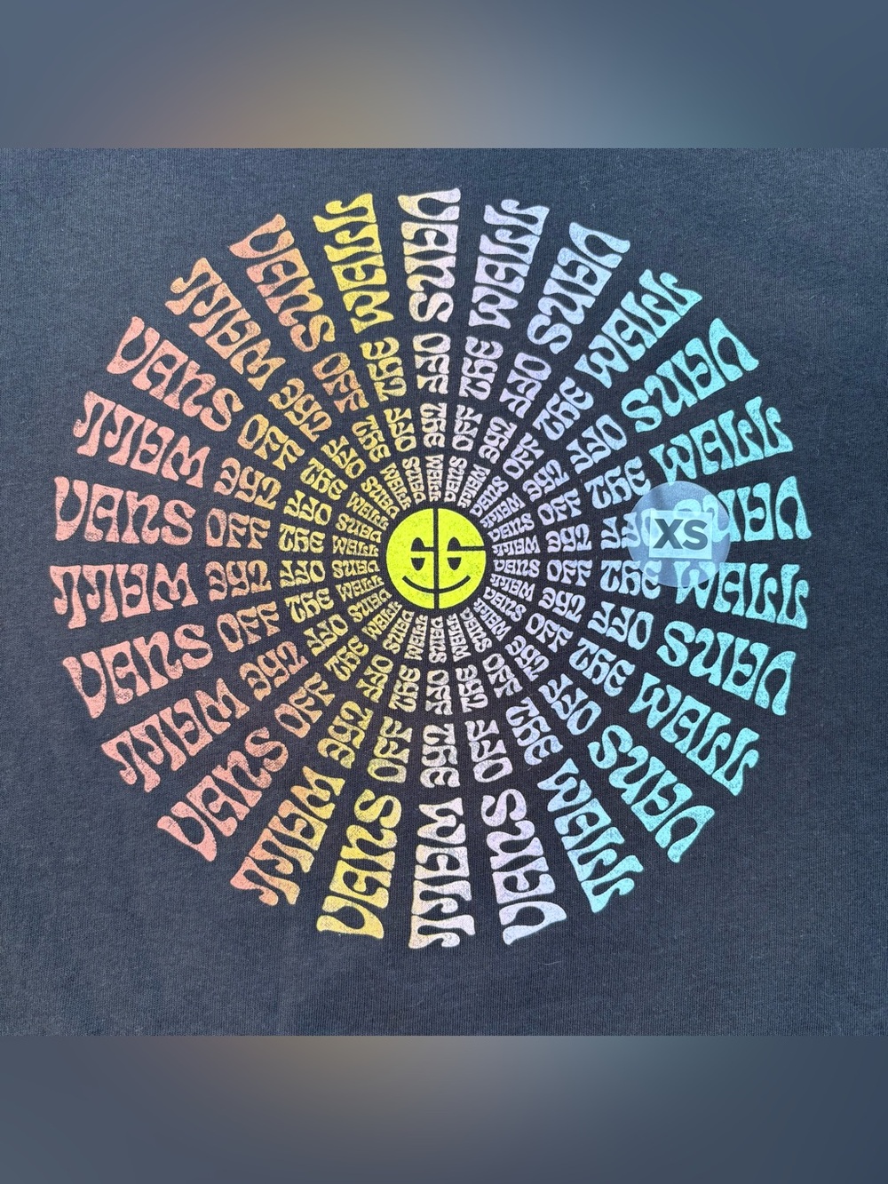 Vans Off The Wall Rainbow Spiral Graphic Long Sleeve Tee XS NWT